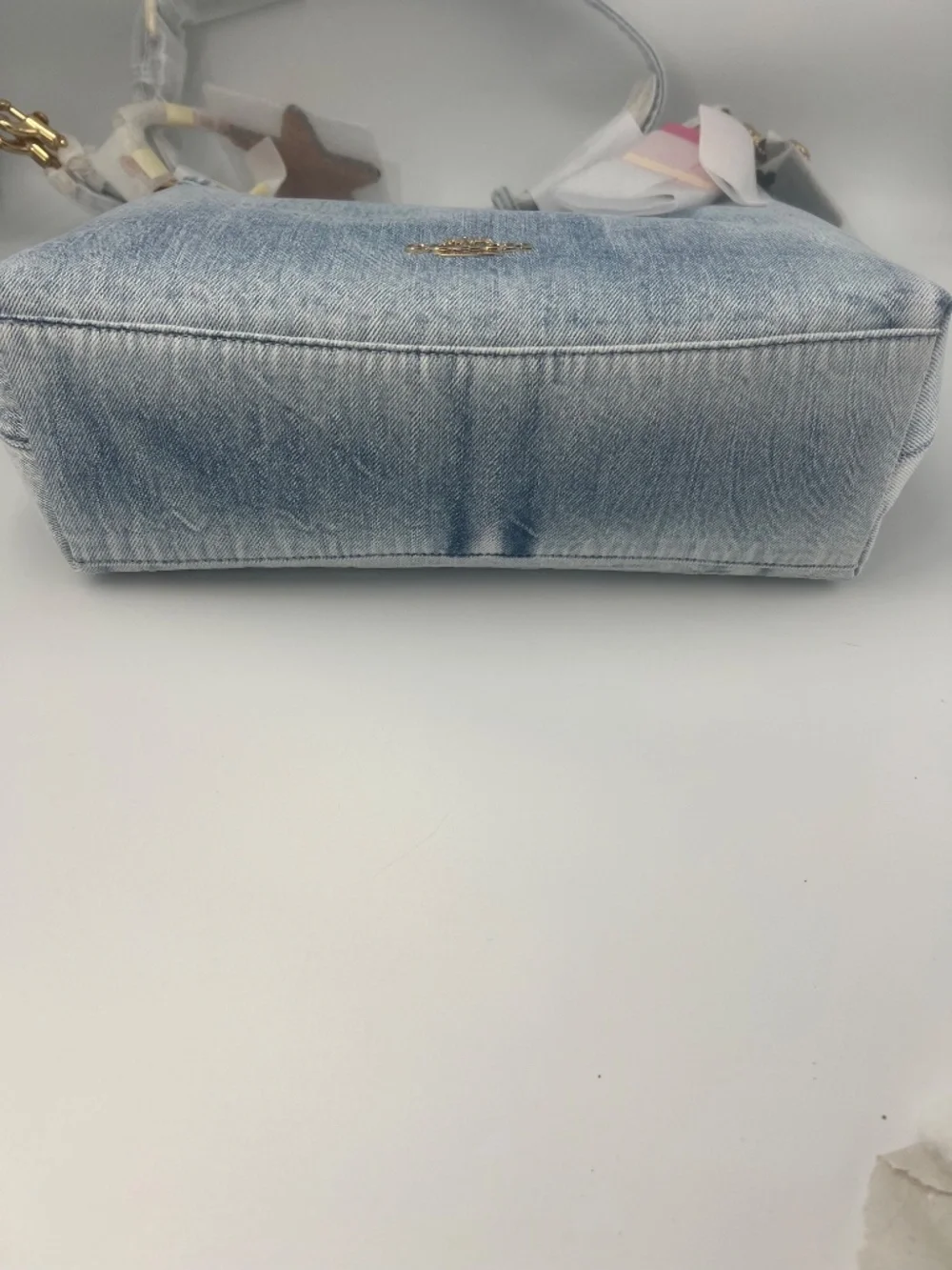Laurel Shoulder Bag In Loved Denim With Charms